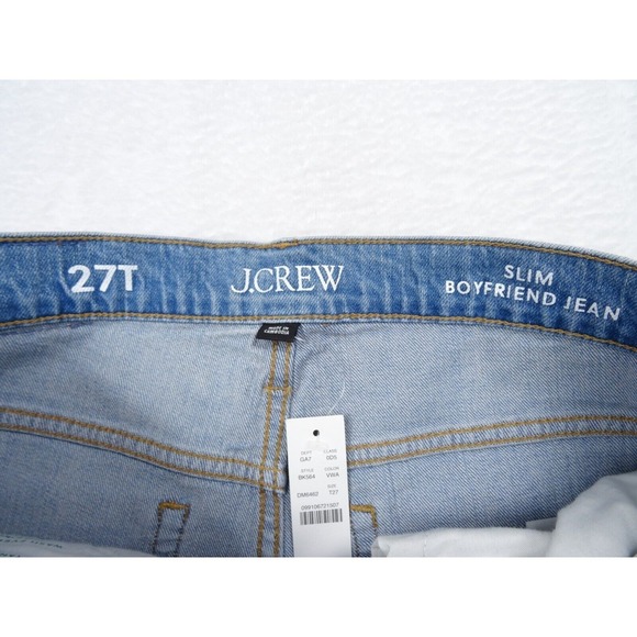 J Crew Jeans Womens Size 27 T Blue Denim Slim Boyfriend High Rise Stretch NWT - Picture 12 of 16